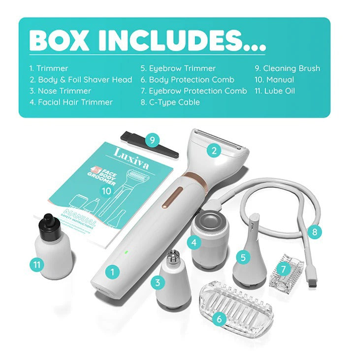 4-in-1 Face & Body Groomer for Women with Free Bikini razor