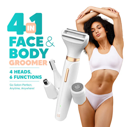 4-in-1 Face & Body Groomer for Women with Free Bikini razor